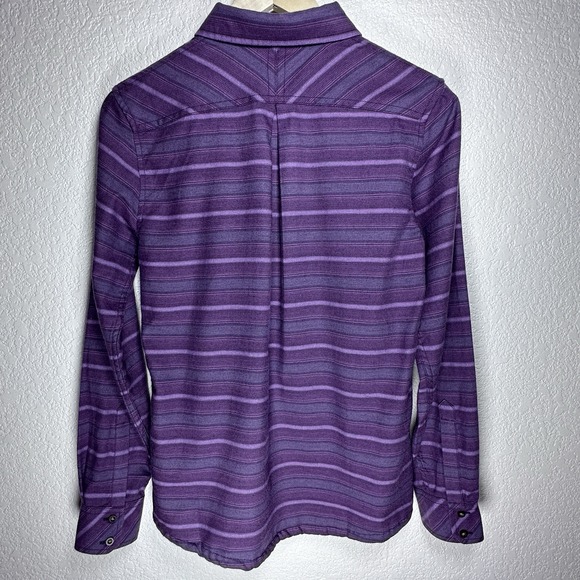 Outdoor Research Women's Pilchuck L/S Flannel Striped Western Shirt Purple Small - Picture 7 of 13